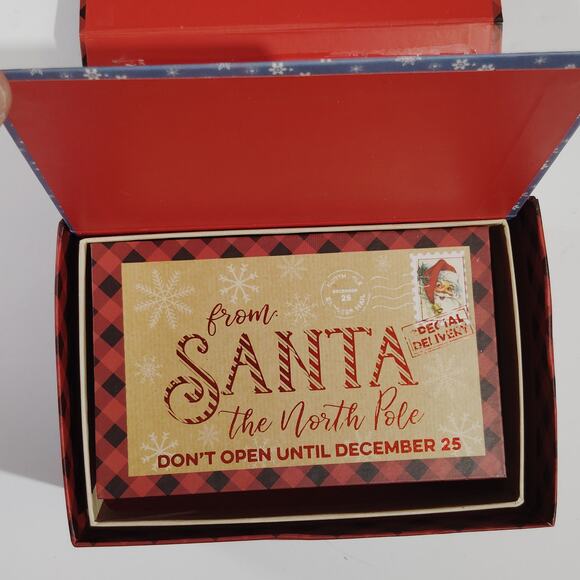 Set of 3 Nested Christmas Gift Boxes Holiday Décor 6.5", 6", 5.5" Santa Designs - Picture 4 of 5
